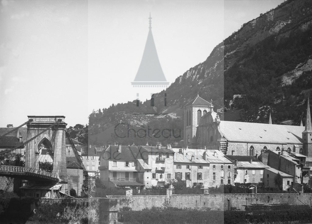 New - Château de Volognat - Photos - Hubert Vaffier - Saint Claude - Pont suspendu et cathédrale - 1889-08-17 - 1475