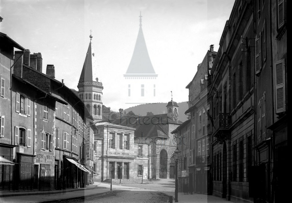 Château de Volognat - Photos - Hubert Vaffier - Nantua - Grande rue et église - 28/09/1889 - 1496