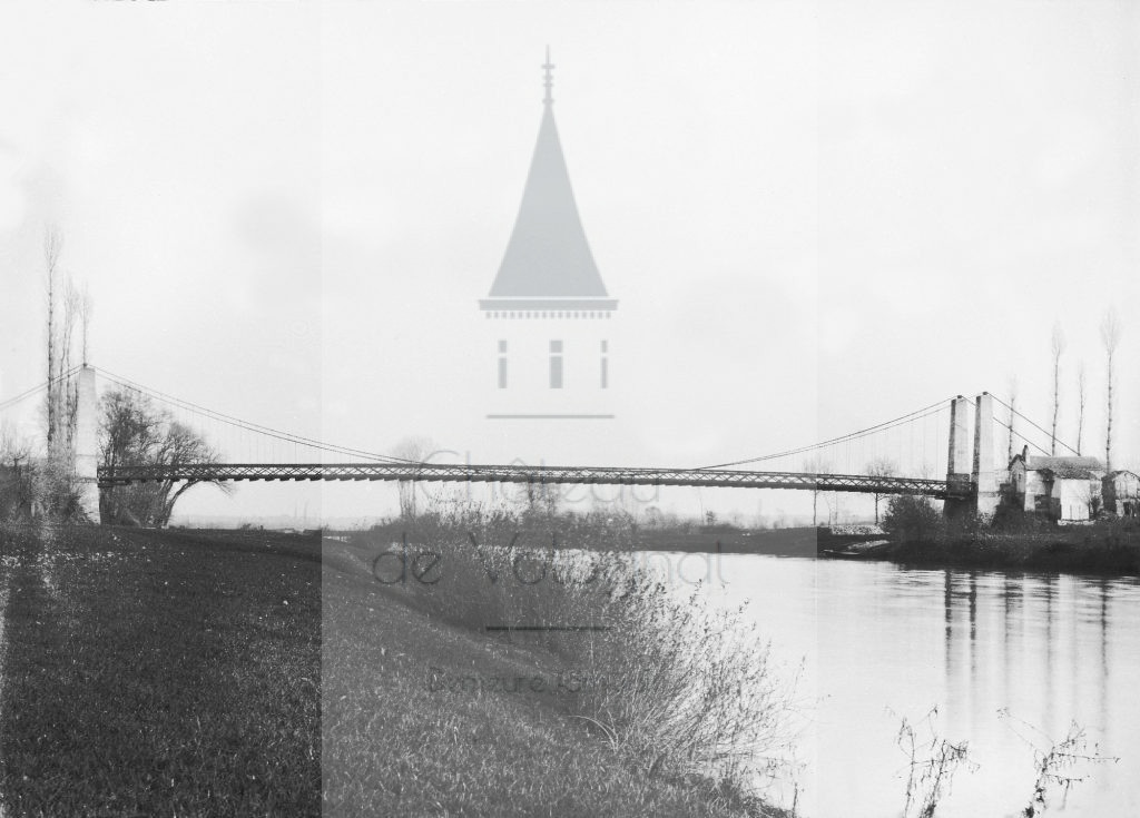 New - Château de Volognat - Photos - Hubert Vaffier - Cuisery - Le pont près de Cuisery - 1889-11-14 - 1754