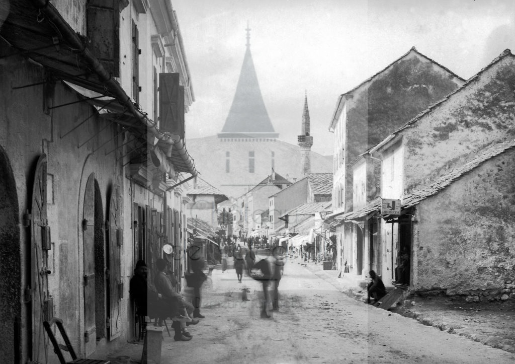 New - Château de Volognat - Photos - Hubert Vaffier - Mostar - Grande rue et mosquée - 1892-05-11 - 2430
